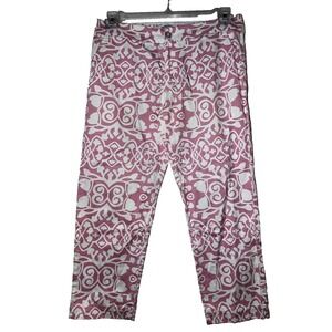 Kaeli Smith Women's Pink White Patterned Cropped Pants Casual Chic Style Size 6